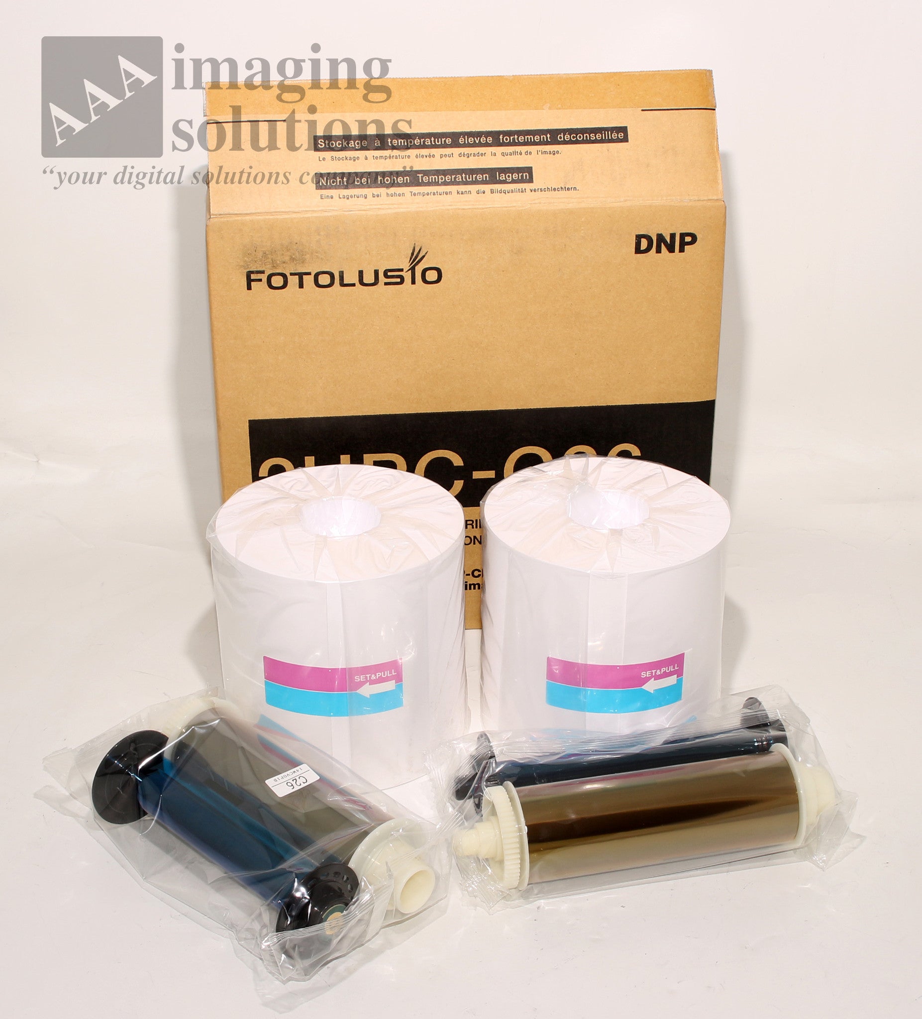DNP Fotolusio 2UPC-C26 for UP-CR20L printer - media kit is 2 rolls/Ribbons